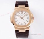 PPF V4 Swiss Replica Patek Philippe Nautilus Watch Rose Gold White Dial 